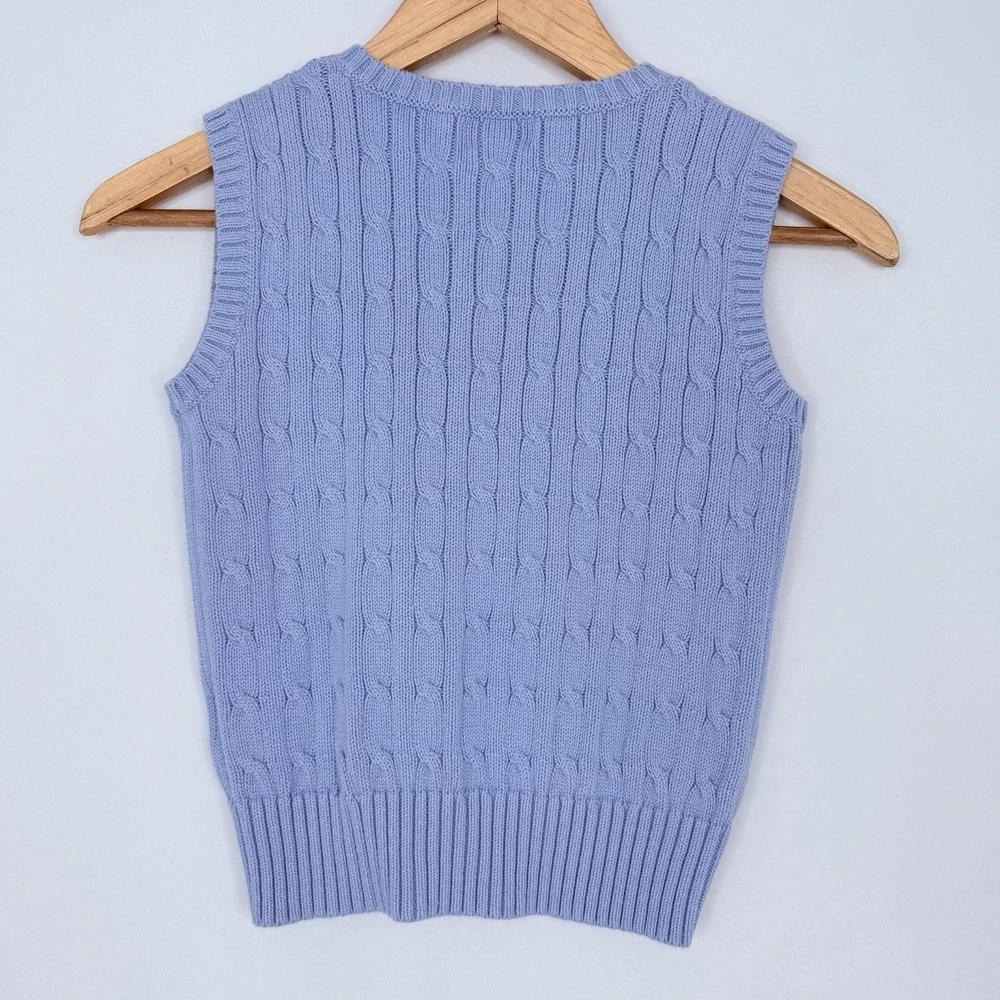 RALPH LAUREN POLO BOYS LIGHT BLUE CABLE KNIT SWEATER VEST SIZE 7